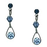 1928 Jewelry Blue Teardrop Dangle Earrings