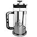 Ultimate Kitchen French Press Coffee Maker, 1 Liter (4 cups), Chrome Finished Stainless Steel, Loose Leaf Tea Brewer. Delicious Coffee Recipe on Box