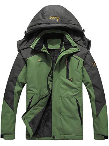 SEFON Men's Waterproof Mountain Ski Camping Jacket Plus Size Sport Outerwear Windproof Rain Jacket