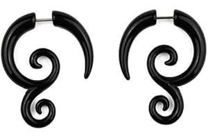 8 1 Pair UV Acrylic Double Spiral Earrings 1.2mm Bar Fake Ear Stretcher Plugs Portable and Useful