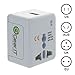 GearIt Universal Travel Adapter, All in One World Wide AC Wall Charger (US / UK / EU / AU) with 1A USB Charing Port, White