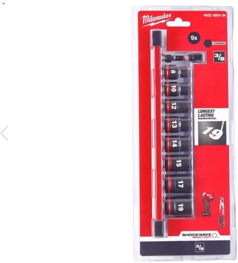 Milwaukee Impact Socket Set Molybdenum Chrom Steel Black
