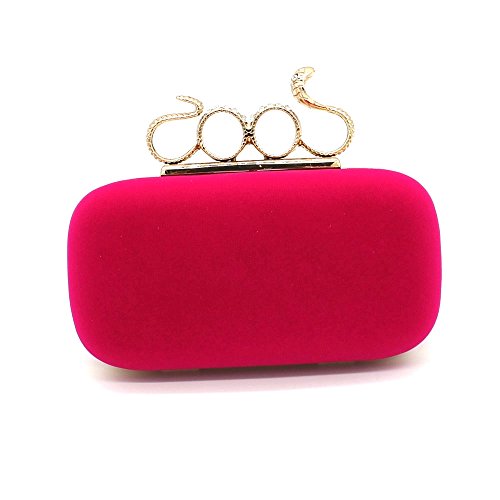 Kingluck Velvet Wedding/Special Occasion Clutches/Evening Handbags(More Colors) (hotpink)