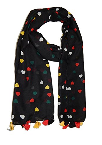 urban trendz 2700 polyester heart printed scarf stole shawl duppata