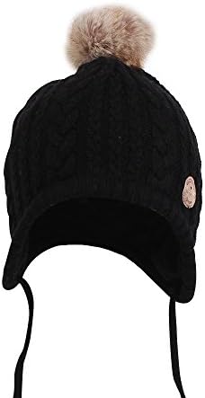 Crochet Baby Beanie Earflaps Toddler Girl Boy Knit Infant Hats Warm Cap Lined Polyester