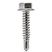 #14 x 2 Hex Washer Head Self Drilling Sheet Metal Tek Screws Qty 25, 410 Stainless Steel, Self Driller Number 14 Size x 2