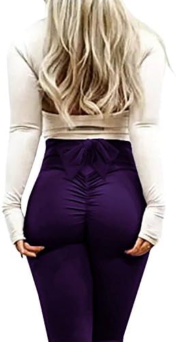 Ivay Sexy Butt Lift High Waist Slimming Leggings with Bow Up Ruched Activewear Yoga Pants Skinny Tights