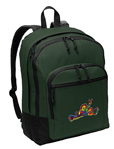 Classic Peace Frogs Backpack MEDIUM Bag w/ Laptop or Tablet Sleeve