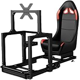 RACGTING 3060 Aluminum Profile Racing Simulator Cockpit with Monitor Mount | Supports 8 Nm Direct Drive, Compatible with MOZA R3/R5, Fanatec CSL DD, Logitech G29/G920/G923, Thrustmaster T248/T300RS