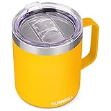 SUNWILL Insulated Coffee Mug with Handle, 14oz