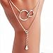 925 Sterling Silver Necklace with Interlocking Two-Circles Pendant Necklace, 16