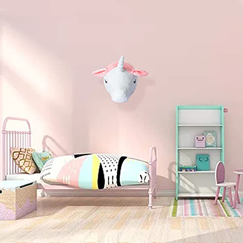 ELTUILMP 3D Unicorn Head Stuffed Wall Mounts Decor, Nursery Mural Wall Hanging Decoration, Girl Baby Kid Gift Nursery Bedroom Wall Decor or Playroom Décor (Pink)