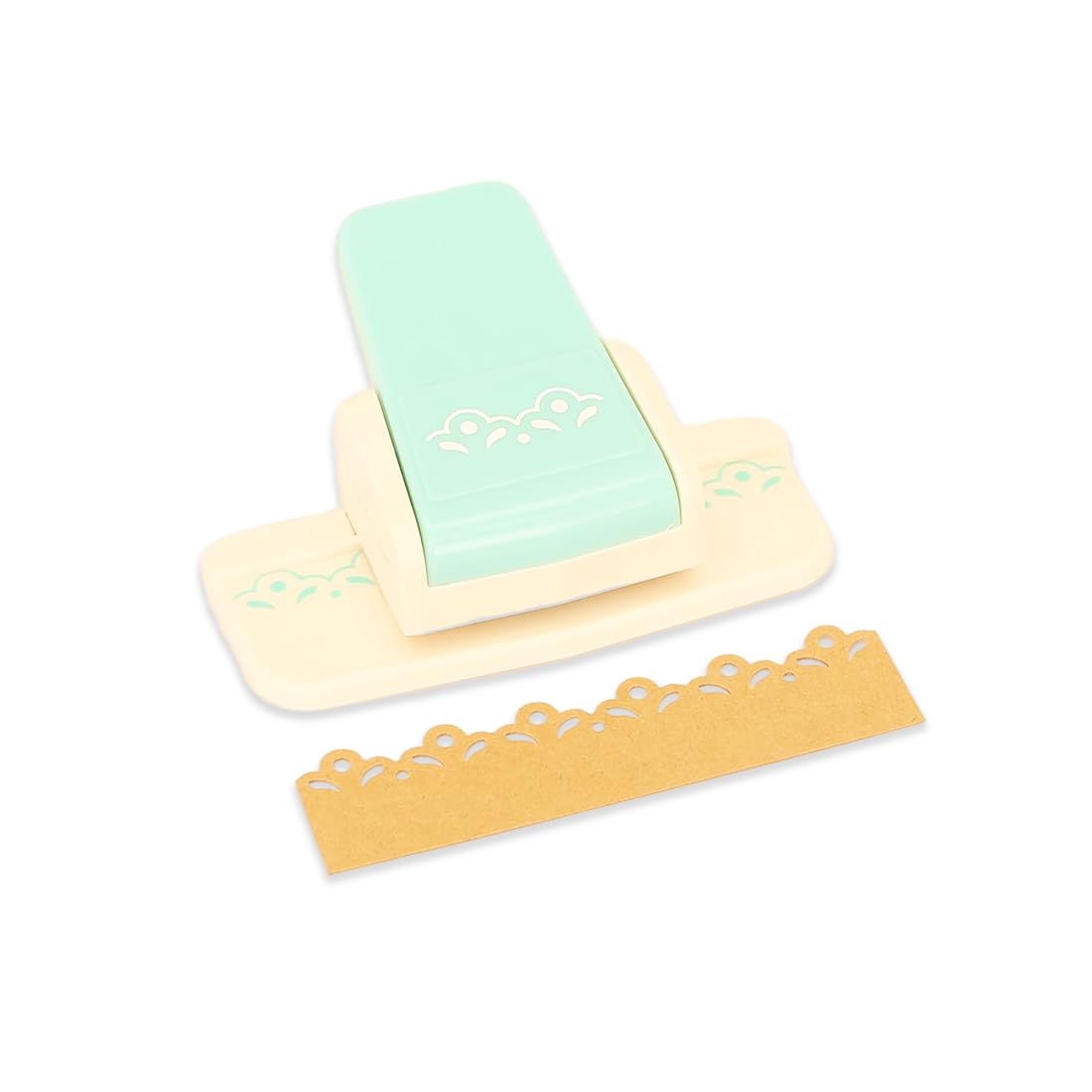 Craftelier Pressure Lever Punch for Making Decorative Doily-Shaped Edges with Small Flowers on Paper and Card, Die-Cut, Perfect for Scrapbooking and Crafts