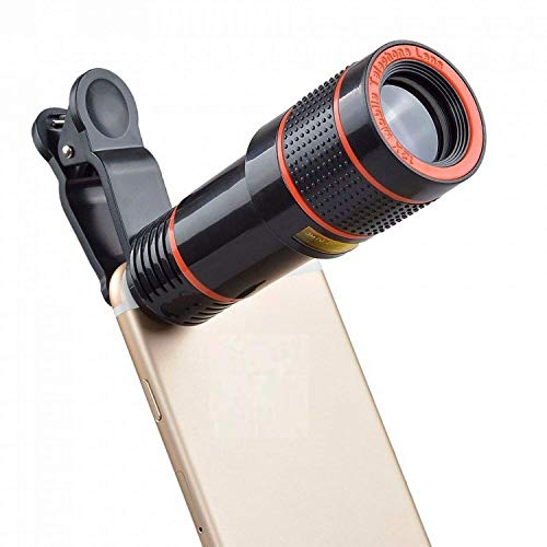 Praxan QS12D Latest Mobile Camera 12X Zoom Lens with Blur Background Effect & Adjustable Clip Compatible with All Mobile