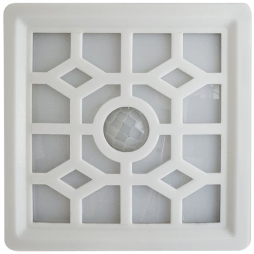 Light It! By Fulcrum, 4-LED Wireless Soft-Glow Motion Sensor Light with Filigree Pattern, Indoor/Outdoor, White