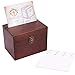 VINEALLEY Handcrafted Vintage Wood Recipe Box with 50 4x6 Recipe Cards and 24 Dividers & Kitchen Recipe Holder & Card Protector, Large Recipe Organizer Box, 300+ Recipe Index Cards Storage, Gift Box