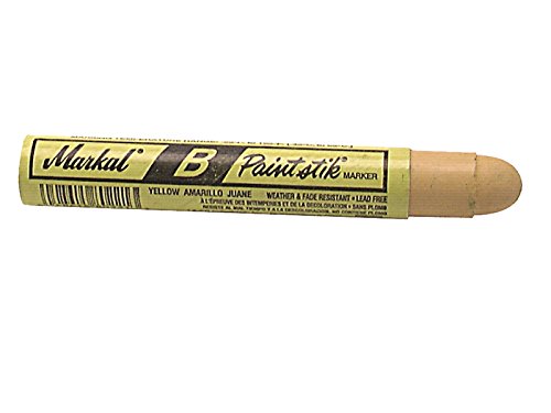 Markal 80221 B Paintstik Marker, 11/16" Diameter x 4-3/4" Length, Yellow - Pack of 12