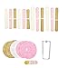 19 Pcs Pink and Gold Tissue Paper Flowers Pom Poms Lanterns and Garland for Baby Shower Party Decoration