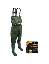 Palas de pesca para hombres y mujeres, de nailon de caza y PVC, con botas duraderas, incluye colgador de vástago y cinturón de descarga a prueba de fugas e impermeable.