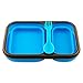 Collapsible Lunch Box - Best Bento Silicone Lunchbox With Two Compartments, BPA Free, Great for School, Blue