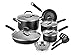 T-fal C085SC74 OptiCook Thermo-Spot Titanium Nonstick Dishwasher Safe Oven Safe Fry Pan Cookware Set, 12-Piece, Black