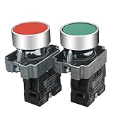 mxuteuk 2pcs 22mm Momentary Push Button Switch SPST