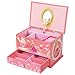 SONGMICS Musical Jewelry Box Ballerina Jewel Storage Case, Gift for Little Girls, Ball Princess with Brahms Lullaby Melody, Pink UJMC006