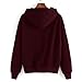 Women's Girl's Long Sleeve Autumn Winter Pineapple Loose Hoodie Sweatshirt Pullover Tops Blouse (M, Red)