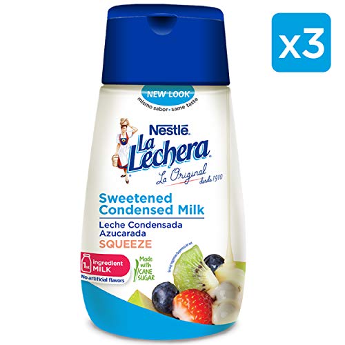 La Lechera Squeeze Variety Pack (4 Count) – Three Sweetened Condensed Milk and One Dulce de Leche in Resealable, No-Spill Bottles - Add Rich, Creamy Texture to Sweet Dishes