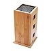 Universal Bamboo Knife Block, HANZIUP Slotless Wood Knives Holder Storage Stand, Kitchen Knives Organizer, Dishwasher Safe, Removable Bristles - For Home Kitchen or Restaurant