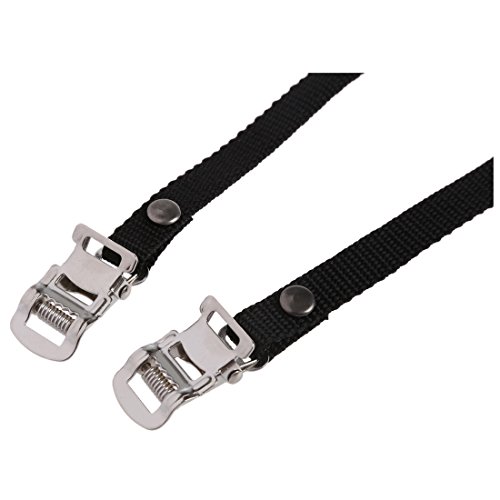 SODIAL(R)2 Road/Mountain Bike Pedal Replacement Cycle Toe Straps Black Nylon Security Fit