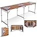 Giantex 8' Portable Beer Pong Table Foldable Adjustable Height Aluminum Indoor Outdoor Table for Drinking Party Game Set