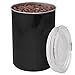 Planetary Design Airscape Stainless Steel Coffee Canister | Food Storage Container | Patented Airtight Lid | Push Out Excess Air Preserve Food Freshness (Medium, Obsidian)