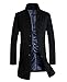 MorryOddy Men's Wool French Front Long Pea Coat