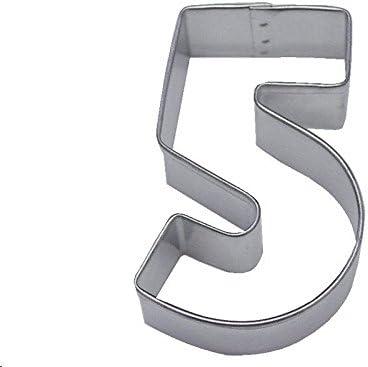 ShopForAllYou cookie cutters Five Number Cookie Cutter 3" Number 5 Age Party Cake Fondant Boy Girl