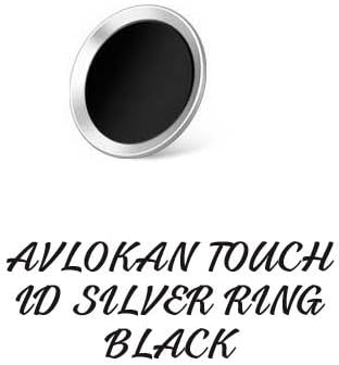 AVLOKAN Touch ID Home Button Sticker for iPhone(Silver Black)