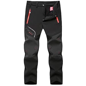 GITVIENAR Herren Gefüttert Outdoorhose wasserdicht + Winddicht + atmungsaktiv + warm + Abriebfest Softshellhose Berghose Funktionshose Trekkinghose Wanderhose Herren Winterhose Herbst Winter
