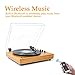 VMO Retro Record Player for 33/45/78 RPM Vinyl Records,Bluetooth Belt-Drive Turntable with Built-in Hi-Fi Stereo Speakers,Yellowthumb 2