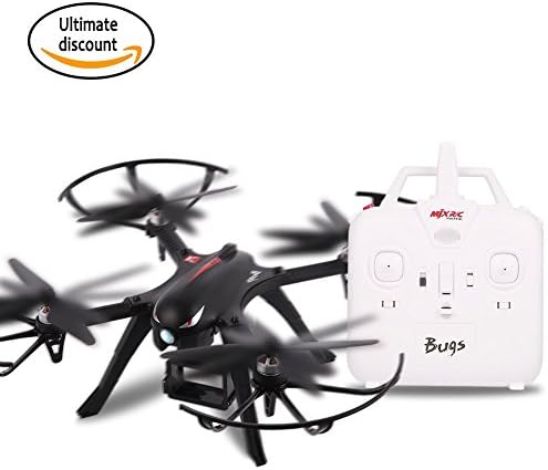 Upgrade MJX Bugs 3 Brushless Drone, 15 Min Flying Time, 400yd Control Distance with Camera Mounts for Wimius Sony Apeman Gopro Action Camera