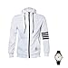 Shensee Handsome Men Sweatshirt Hoodie Casual Zipper Hooded Jackets (M, White)