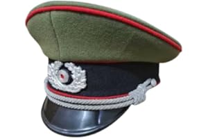 WW2 German Wehrmacht Heer Officer Visor Cap 7 3/1 Green/Red, Green/Red, 7 3/8-8