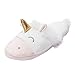Women House Slippers Cute Pink Unicorn Fuzzy Memory Foam Cotton Shoes Gifts for Girls Men Anti-Slip Rubber Sole Fur Plush Shoes Gift for Kids Winter Warm Bedroom Home Indoor Outdoor