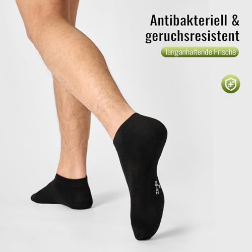SukModen 12/24 Pairs Trainer Socks for Men and Women, Made of Bamboo, Anti-Odour, Breathable, Soft Half Socks, Thin Short Trainer Socks for Everyday, Leisure, Shopping and Home
