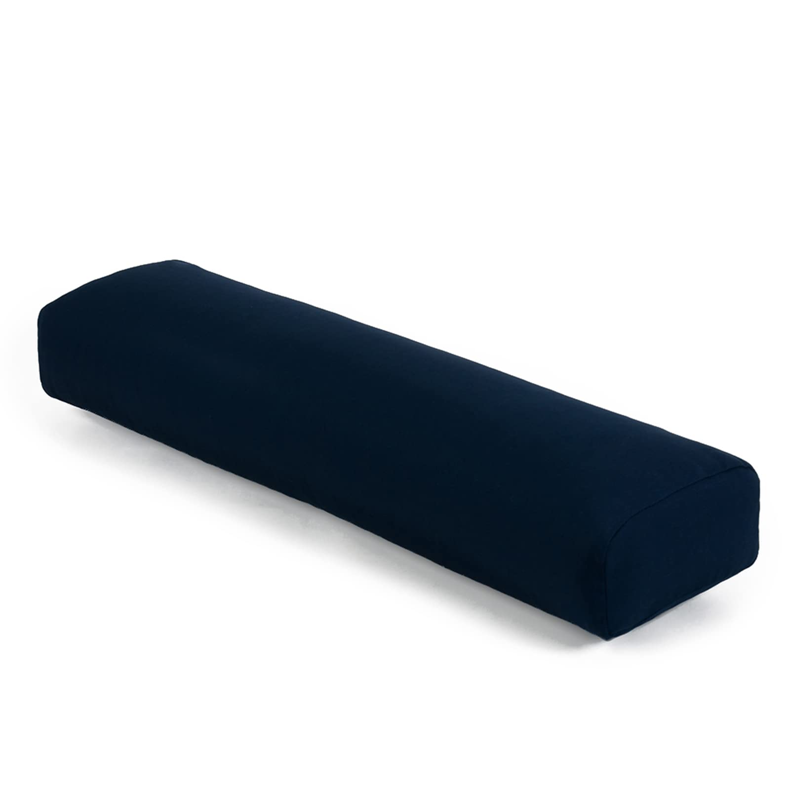 Yoga Studio EU Pranayama Buckwheat Bolster - 18cm x 63cm x 10cm Navy Blue Meditation Yoga Bolster with Organic Cotton Cover, Lightweight Bolster