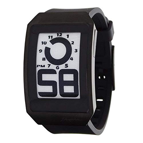 Phosphor Men's Quartz Stainless Steel and Rubber Casual Watch, Color:Black (Model: DH04)