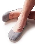 VERO MONTE 4 Pairs Mens Cotton No Show Socks - Non-Slip Low Cut Boat Liner Socks