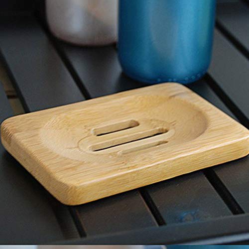Pstars Bamboo Soap Dishes Soap Tray Holder, Soap Drain Box Home Bathroom Wooden Nature Soap Case Holder Hand Craft Bathtub Shower Dish Accessories