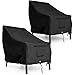 AngLink Outdoor Patio Chair Covers Waterproof - 600D Heavy Duty Fabric Deep Seat Adirondack Cover for Sofa Varanda Lawn Furniture Sun Rain Snow 2 Pack Fits Large 30W x 37D x 31H inches | Black