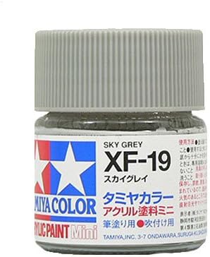 Amazon タミヤカラー アクリルミニ Xf 19 スカイグレイ つや消し カラー塗料 通販