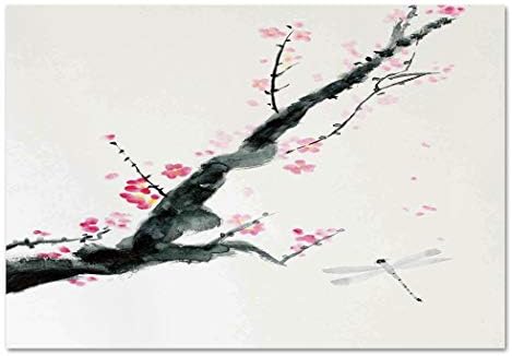 Amazoncom Large Wall Mural Sticker Dragonflybranch Of A Pink